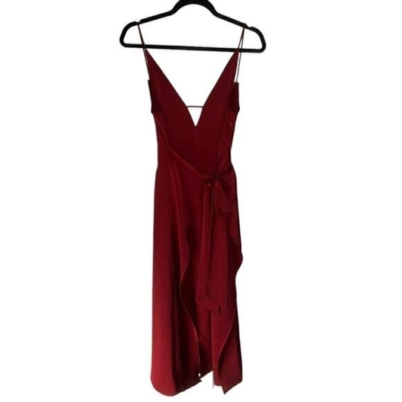 AMYLYNN Backless Satin Dress Jolie Satin Slip Dress in Burgundy Size Small - Picture 14 of 15